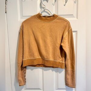 Free People Tan/Brown Crewneck Shirt XS EUC